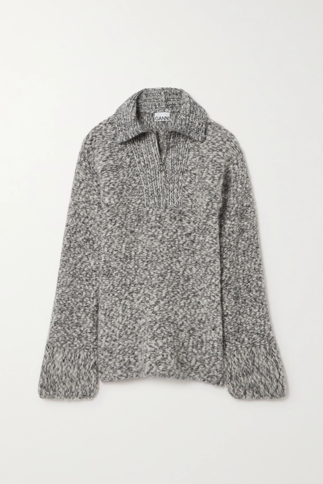 유럽직배송 가니 스웨터 GANNI Mélange alpaca-blend sweater 24665545640540060