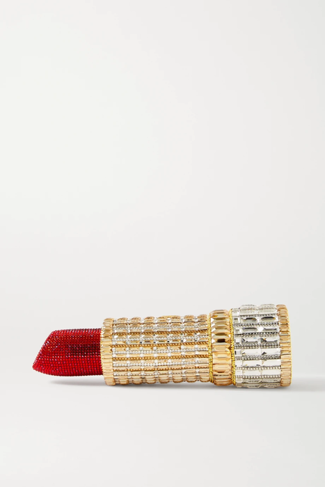 유럽직배송 주디스리버 클러치 JUDITH LEIBER COUTURE Lipstick Seductress crystal-embellished gold-tone clutch 8008779906171932