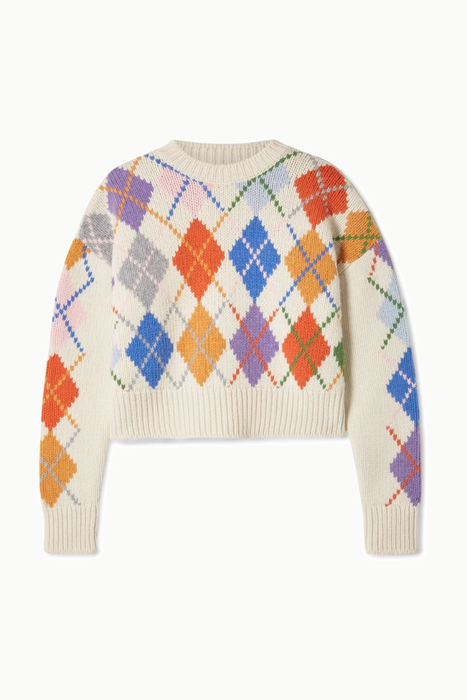 유럽직배송 미우미우 MIU MIU Cropped argyle wool sweater 665933301478758