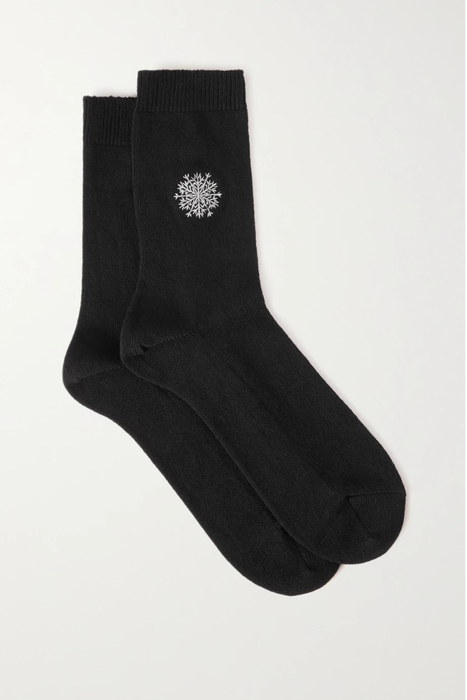 유럽직배송 팔케 FALKE Snowflake embroidered stretch-knit socks 24772899113397296