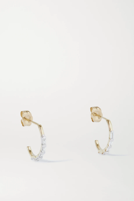 유럽직배송 STONE AND STRAND Gold diamond hoop earrings 2204324140005136