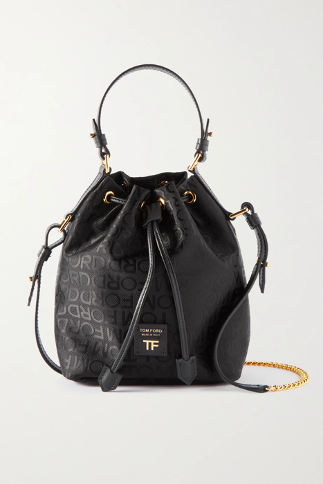 유럽직배송 톰포드 TOM FORD Leather-trimmed logo-jacquard nylon bucket bag 22250442026282452