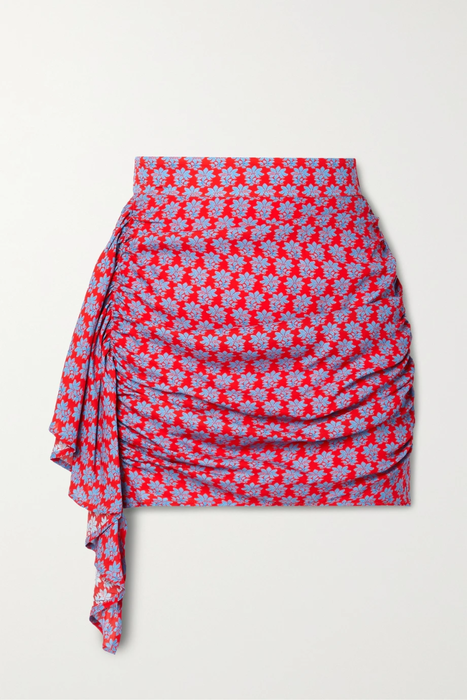 유럽직배송 로드 미니스커트 RHODE Hannah draped printed crepe mini skirt 25185454456257656