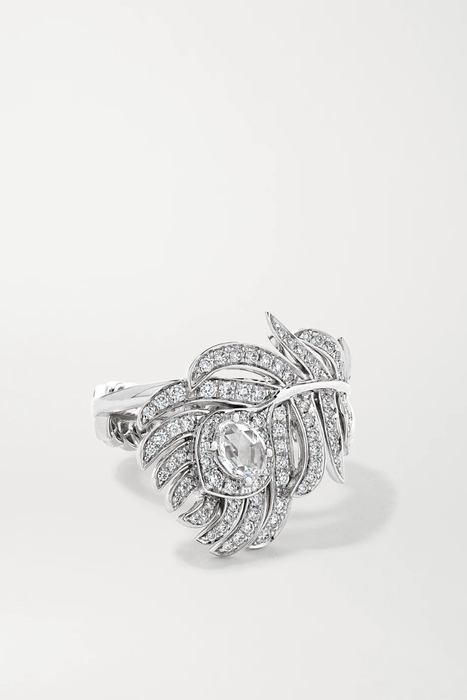 유럽직배송 부쉐론 반지 BOUCHERON Plume de Paon small 18-karat white gold diamond ring 8008779905409222
