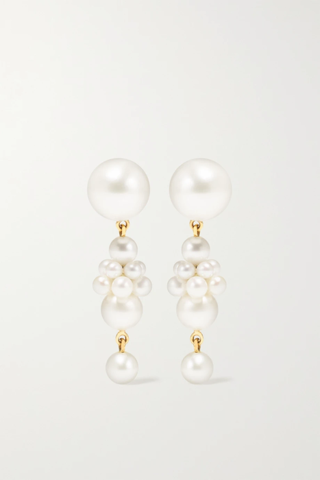 유럽직배송 소피빌리브라헤 귀걸이 SOPHIE BILLE BRAHE Petite Tulip 14-karat gold pearl earrings 24062987016588430
