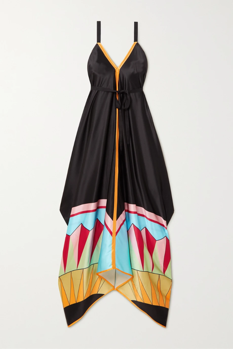 유럽직배송 루이자패리스 원피스 LOUISA PARRIS + NET SUSTAIN Kelly belted printed silk-satin dress 25185454456020093