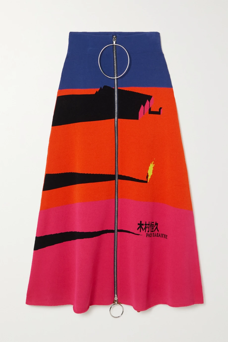 유럽직배송 파코라반 스커트 PACO RABANNE + Tsunehisa Kimura embellished jacquard-knit midi skirt 25185454455882338