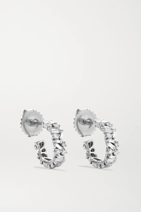 유럽직배송 수잔케일런 귀걸이 SUZANNE KALAN 18-karat rose gold diamond hoop earrings 18706561955849121