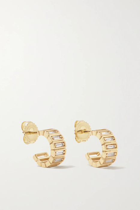 유럽직배송 SUZANNE KALAN 18-karat gold diamond hoop earrings 9649229528717141
