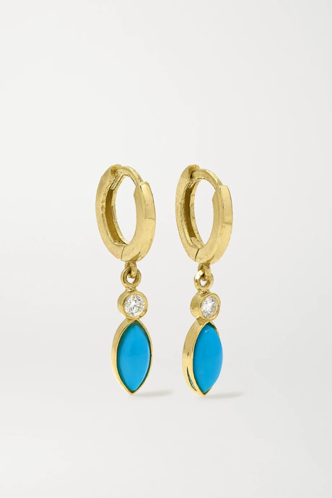 유럽직배송 제니퍼메이어 귀걸이 JENNIFER MEYER 18-karat gold, turquoise and diamond earrings 2499567819656091