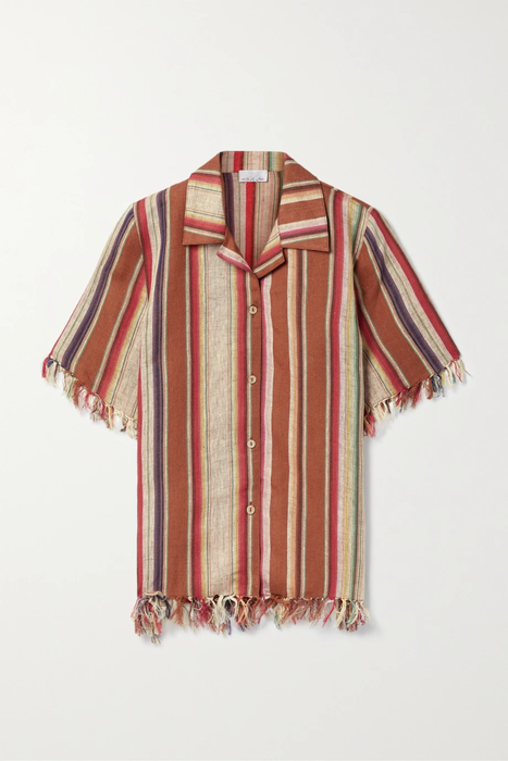 유럽직배송 미구엘리나 셔츠 MIGUELINA + NET SUSTAIN Briar fringed striped linen shirt 24772899113591988