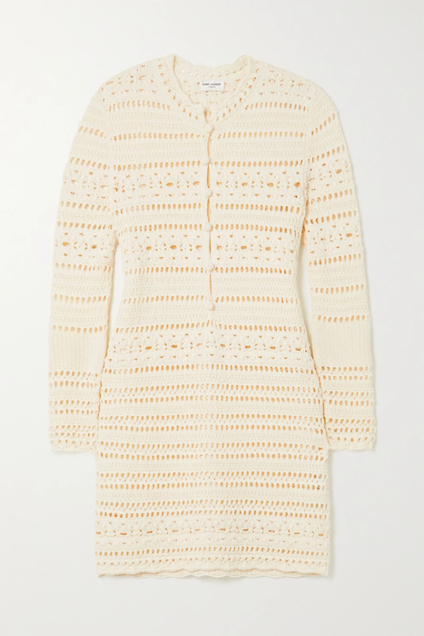 유럽직배송 생로랑 SAINT LAURENT Crocheted cotton mini dress 22527730566238141