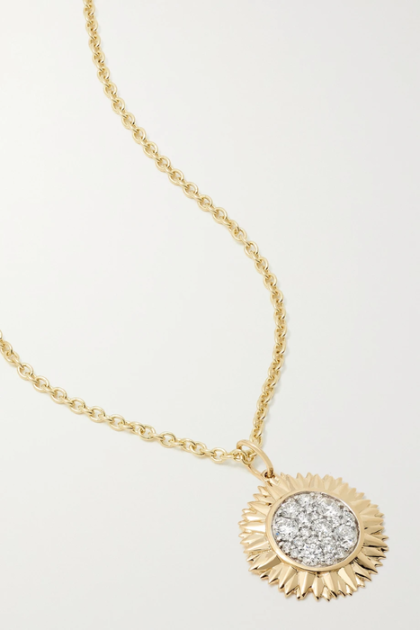 유럽직배송 시드니에반 목걸이 SYDNEY EVAN Large Sunflower 14-karat gold diamond necklace 22250442025689430