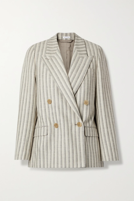 유럽직배송 아크네스튜디오 ACNE STUDIOS Double-breasted striped wool and cotton-blend blazer 11452292646767191