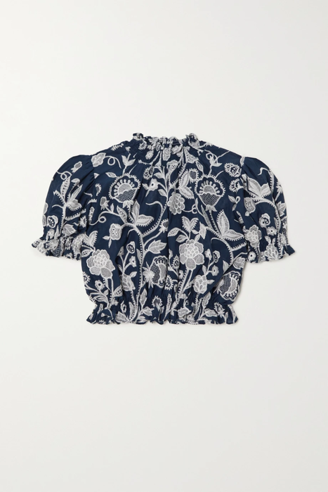 유럽직배송 웨이마리 WAIMARI + NET SUSTAIN Aquarelle cropped embroidered cotton top 27086482324410231