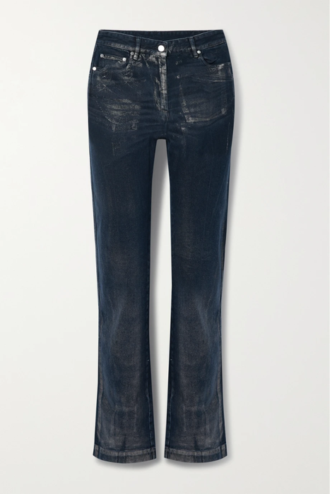 유럽직배송 피터 도 PETER DO Frosted Maggie distressed coated high-rise straight-leg jeans 16114163150917448