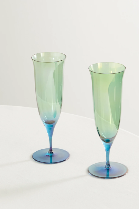 유럽직배송 LUISA BECCARIA Set of two degradé glass champagne flutes 20346390236155011