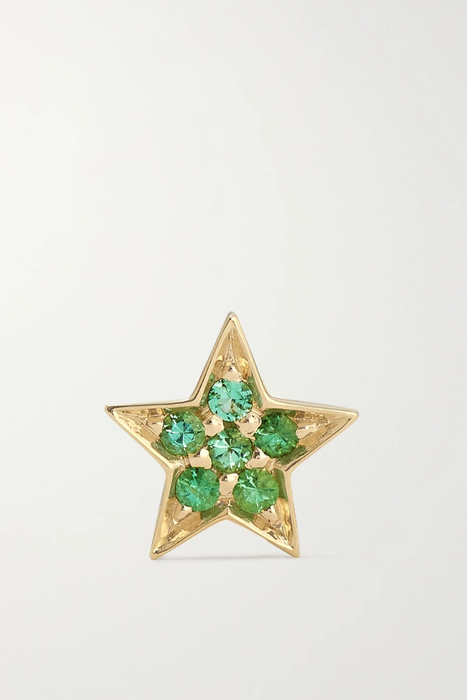 유럽직배송 ANDREA FOHRMAN Mini Star 14-karat gold emerald earring 9465239339547141