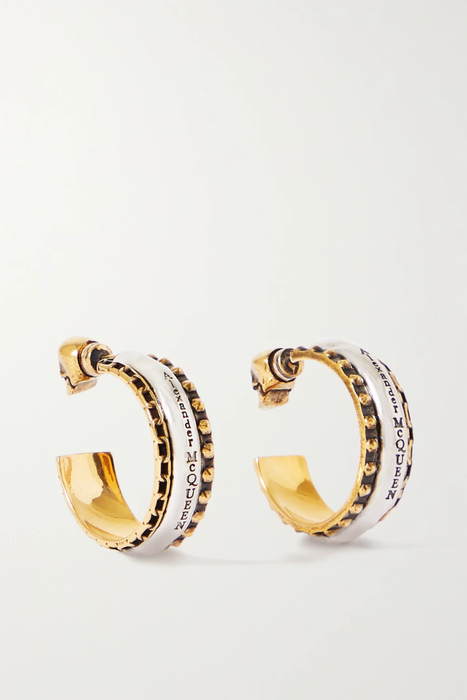 유럽직배송 알렉산더맥퀸 ALEXANDER MCQUEEN Gold and silver-tone hoop earrings 16114163151005845