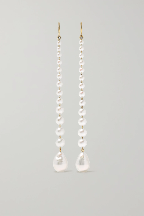 유럽직배송 미즈키 귀걸이 MIZUKI 14-karat gold, pearl and diamond earrings 665933302960159