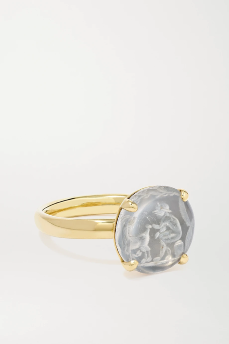 유럽직배송 두비니 반지 DUBINI 18-karat gold, rhodium-plated and rock crystal ring 560971904011841