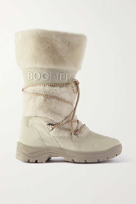 유럽직배송 보그너 BOGNER Alta Badia embroidered suede and shearling snow boots 15546005222003619