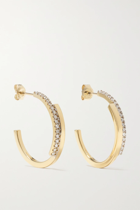 유럽직배송 마테오 귀걸이 MATEO Bypass 14-karat gold diamond hoop earrings 22250442026291424