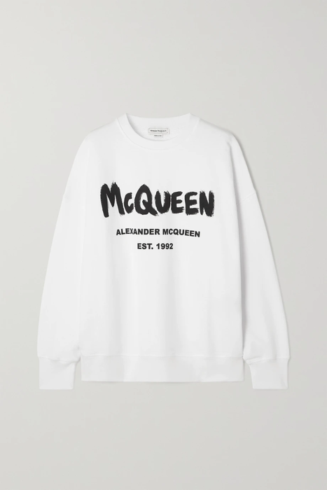 유럽직배송 알렉산더맥퀸 스웻셔츠 ALEXANDER MCQUEEN Printed cotton-jersey sweatshirt 10163292708739772