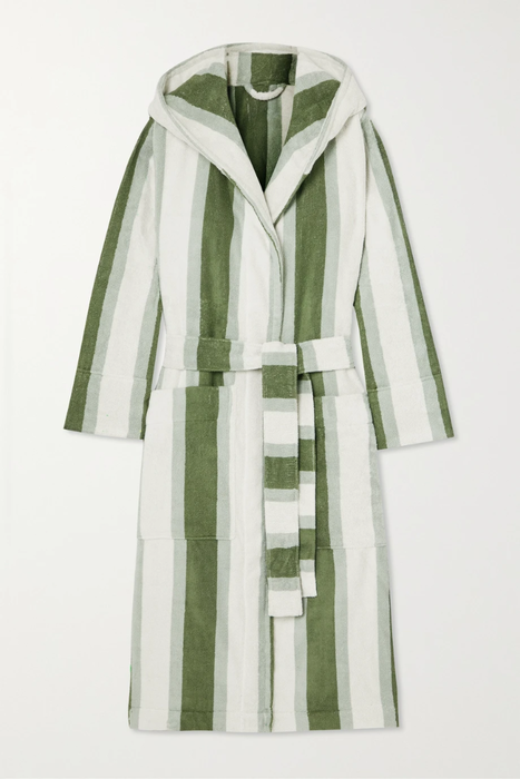 유럽직배송 테클라 로브 TEKLA Hooded belted striped organic cotton-terry robe 25185454455733293