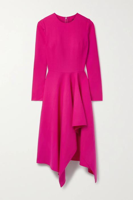 유럽직배송 오스카르데라렌타 원피스 OSCAR DE LA RENTA Asymmetric draped wool-blend midi dress 24772899113322763