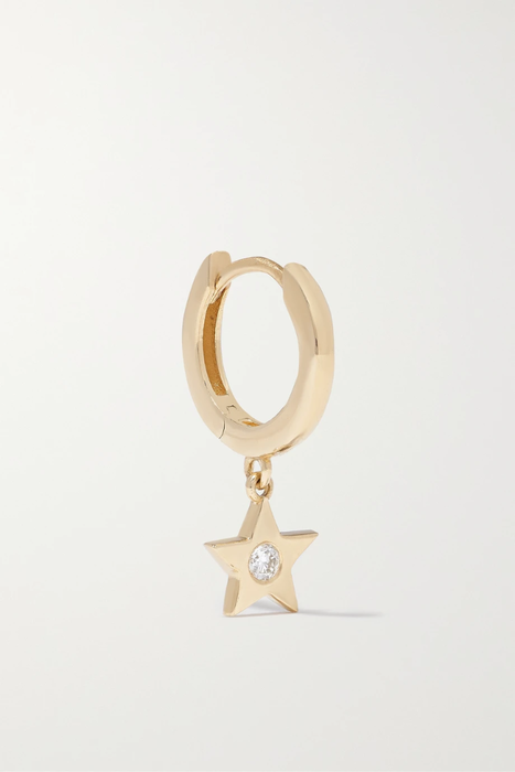 유럽직배송 ANDREA FOHRMAN Star 18-karat gold diamond single hoop earring 27086482322986372