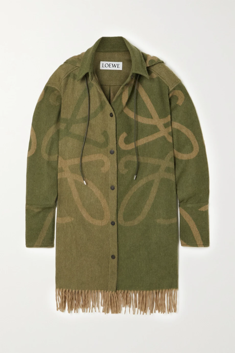유럽직배송 로에베 LOEWE Hooded fringed wool and cashmere-blend jacquard jacket 25185454456167275