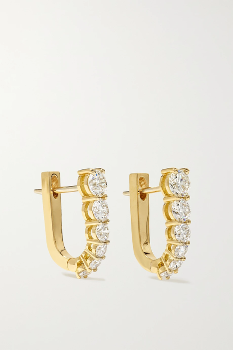 유럽직배송 멜리사케이 귀걸이 MELISSA KAYE Aria U Huggie 18-karat gold diamond earrings 210640161403