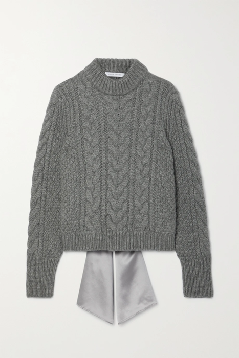 유럽직배송 세실리에반센 CECILIE BAHNSEN Geneva silk-trimmed cable-knit wool and alpaca-blend sweater 16114163151113436