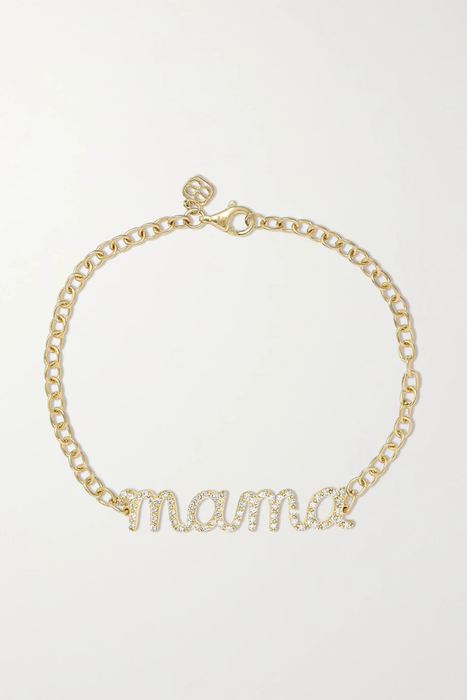 유럽직배송 SYDNEY EVAN Large Mama Script 18-karat gold diamond bracelet 17411127376969326