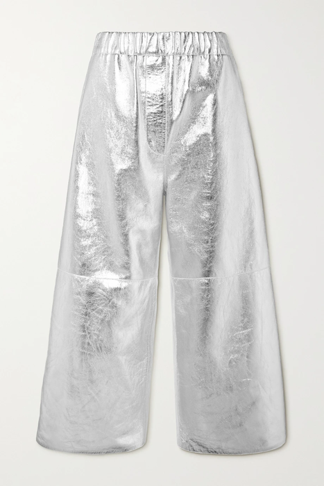유럽직배송 로에베 LOEWE Cropped metallic texture-leather wide-leg pants 22250442026202821