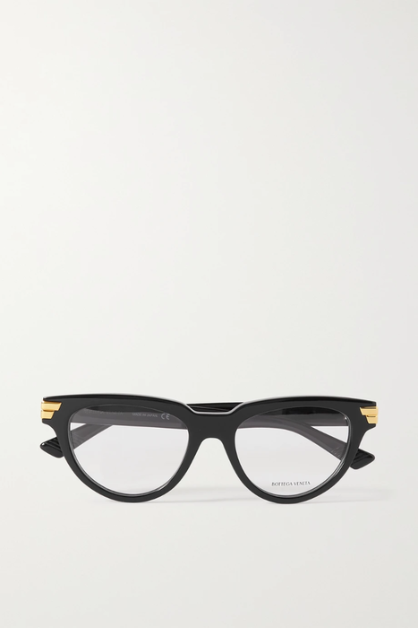 유럽직배송 보테가베네타 BOTTEGA VENETA Cat-eye acetate and gold-tone optical glasses 6630340696595386