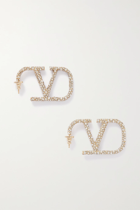 유럽직배송 발렌티노 VALENTINO Valentino Garavani gold-tone crystal earrings 24062987016725849