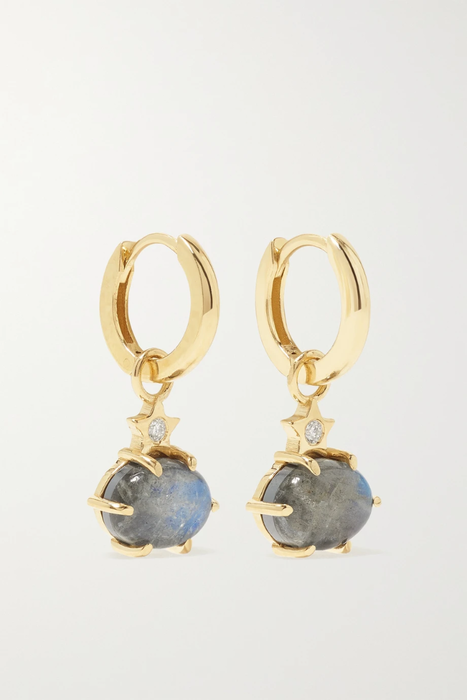 유럽직배송 ANDREA FOHRMAN Mini Cosmo 14-karat gold multi-stone hoop earrings 27086482323028801