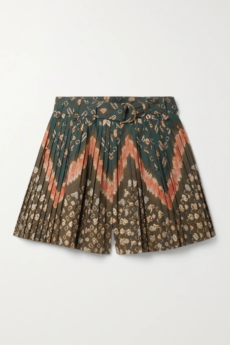 유럽직배송 울라존슨 ULLA JOHNSON Marianna pleated printed cotton-poplin shorts 24772899113131464