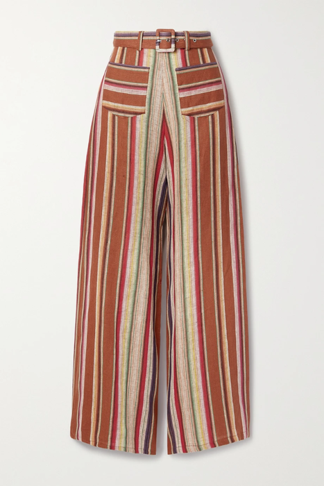 유럽직배송 미구엘리나 팬츠 MIGUELINA + NET SUSTAIN Rita belted striped linen wide-leg pants 24772899113592011