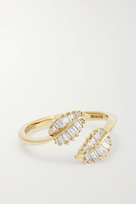 유럽직배송 아니타고 반지 ANITA KO Small Palm Leaf 18-karat white gold diamond ring 10163292707953486