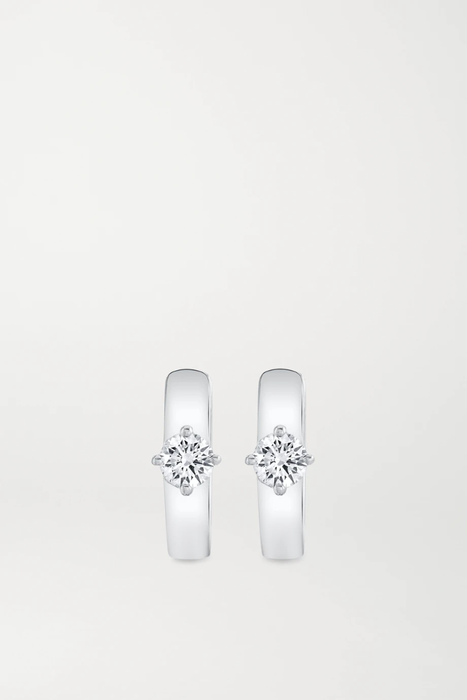 유럽직배송 아니타고 귀걸이 ANITA KO Huggies 18-karat white gold diamond hoop earrings 19325877437112183