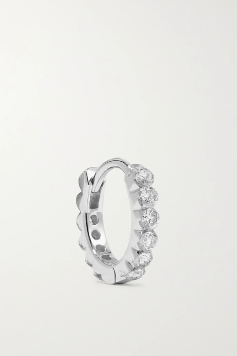 유럽직배송 마리아타쉬 귀걸이 MARIA TASH Eternity 6.5mm 18-karat white gold diamond hoop earring 34480784411803363