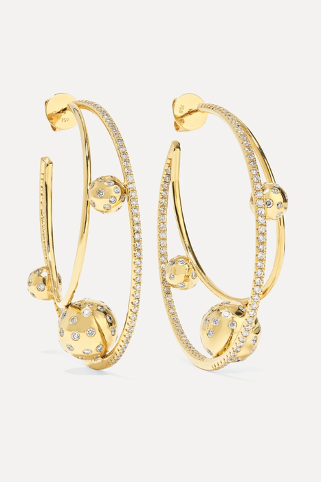 유럽직배송 OFIRA Solar 18-karat gold diamond earrings 22831760541431654