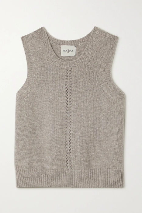 유럽직배송 르카샤 LE KASHA Sierre cropped pointelle-knit organic cashmere top 29419655932420015