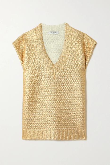 유럽직배송 발렌티노 VALENTINO Oversized metallic coated wool-blend sweater 16114163151061091