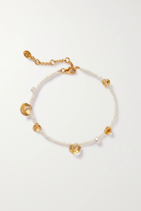 유럽직배송 BY PARIAH Dancing Sun gold vermeil, pearl and citrine bracelet 29419655932595110