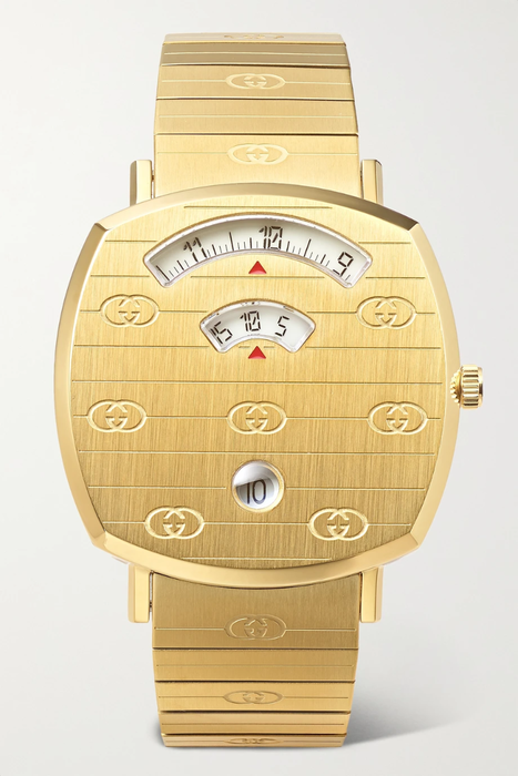 유럽직배송 구찌 GUCCI Grip 35mm gold PVD-plated stainless steel watch 34344356237210391