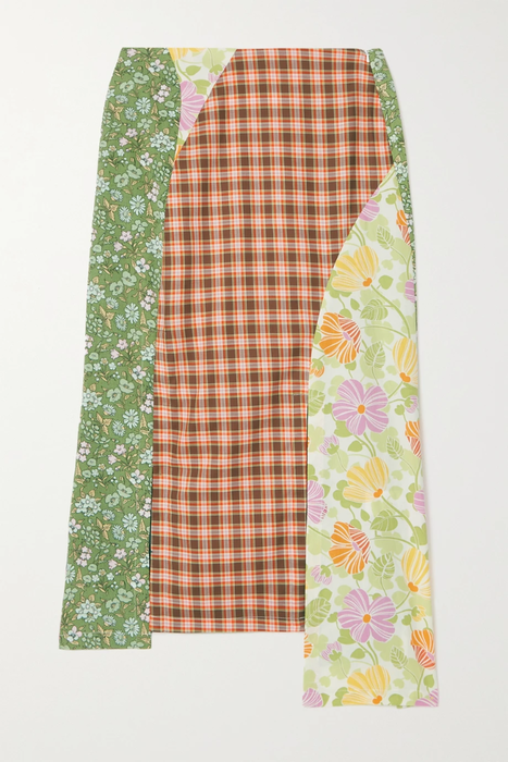 유럽직배송 RAVE REVIEW + NET SUSTAIN Grimes asymmetric patchwork cotton midi skirt 18706561955897916